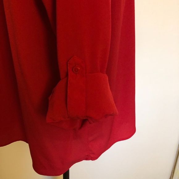 Talbots Petites red button down shirt - Picture 5 of 7